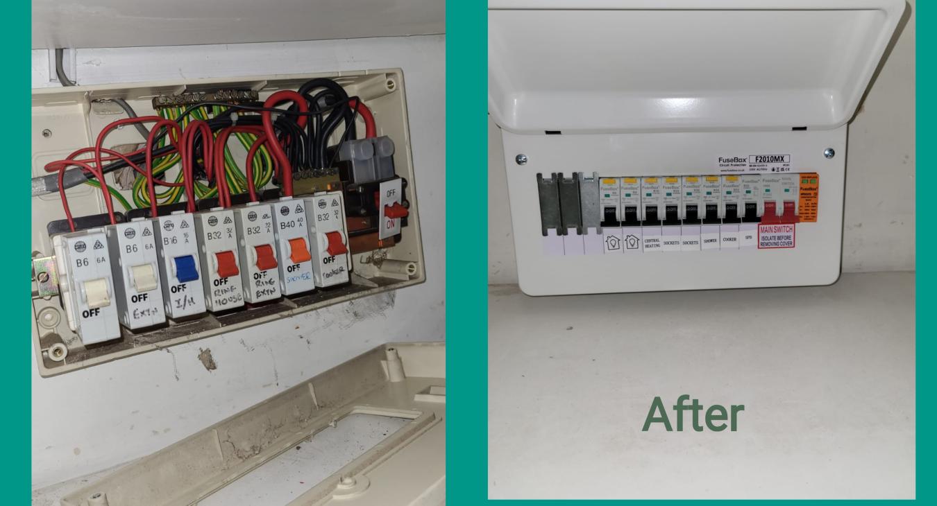 before after consumer unit
